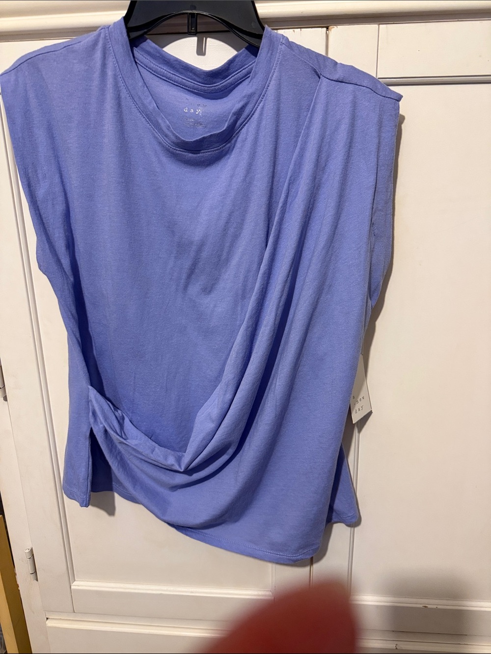 Sleeveless Draped Lavender Top